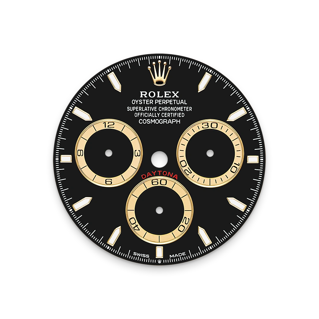 Rolex Cosmograph Daytona in yellow gold with Black, golden counter rings dial, and Oysterflex bracelet, m126518ln-0008 - AH Riise