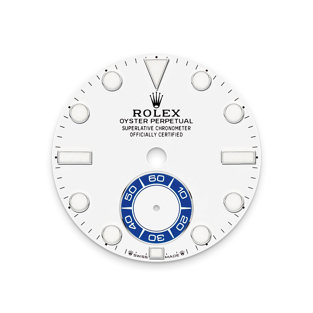 Rolex Yacht-Master II in Oystersteel with a White dial, blue Cerachrom insert in ceramic bezel, and Oyster bracelet, m126680-0001 - AH Riise