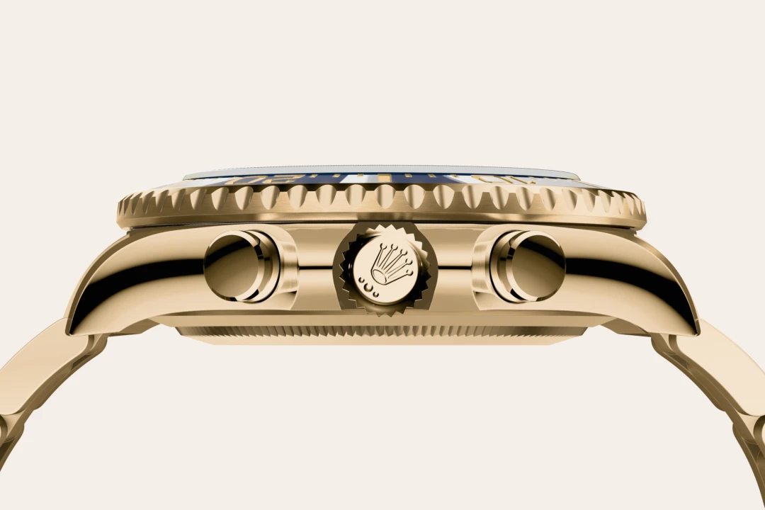 Rolex Yacht-Master II in yellow gold with a White dial, blue Cerachrom insert in ceramic bezel, and Oyster bracelet, m126688-0001 - AH Riise