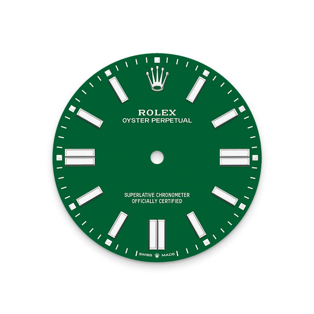 Rolex Oyster Perpetual 41 in Oystersteel with a Green dial, domed  bezel, and Oyster bracelet, m134300-0004 - AH Riise