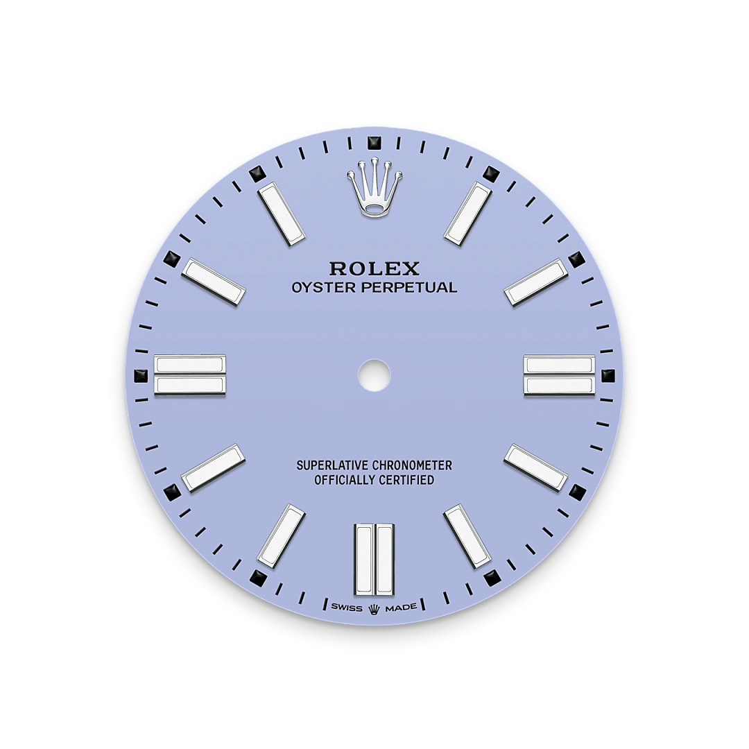 Rolex Oyster Perpetual 41 in Oystersteel with a Lavender dial, domed  bezel, and Oyster bracelet, m134300-0012 - AH Riise
