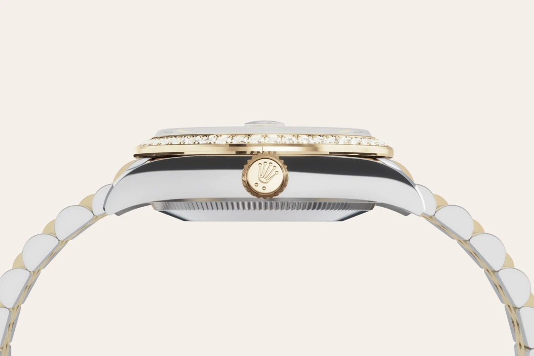 Rolex Datejust 31 in Oystersteel, yellow gold and diamonds with an Olive green Diamond-set dial, and Jubilee bracelet, m278383rbr-0016 - AH Riise Rolex Datejust 31 in Oystersteel, yellow gold and diamonds with an Olive green Diamond-set dial, and Jubilee bracelet, m278383rbr-0016 - AH Riise