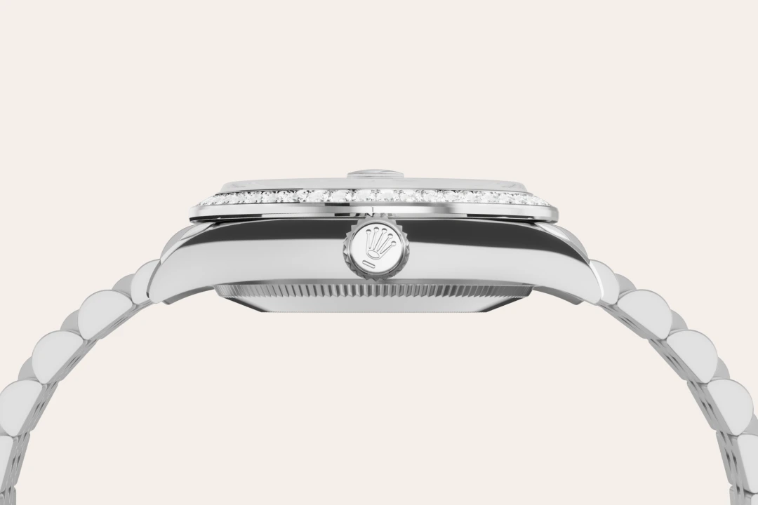 Rolex Datejust 31 in Oystersteel, white gold and diamonds with a Pink dial with diamonds, bezel with diamonds, and Jubilee bracelet, m278384rbr-0036 - AH Riise