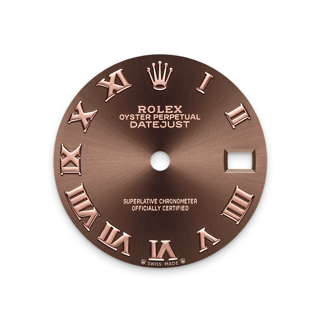 Rolex Lady-Datejust 28 in Oystersteel, Everose gold and diamonds, with a chocolate, bezel with diamonds, and Jubilee bracelet, m279381rbr-0009 - AH Riise