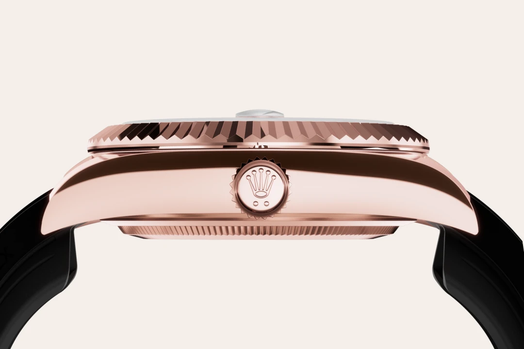 Rolex Sky-Dweller in Everose gold with a Slate dial, fluted bezel, and Oysterflex bracelet, m336235-0004 - AH Riise