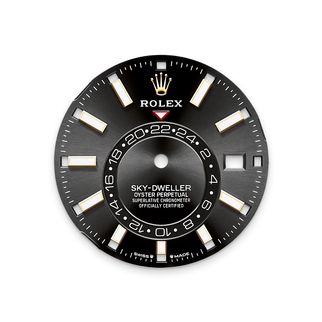 Rolex Sky-Dweller in Oystersteel and yellow gold with a Bright black dial, fluted bezel, and Oyster bracelet, m336933-0003 - AH Riise