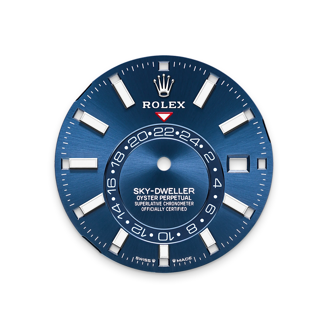 Rolex Sky-Dweller in Oystersteel and white gold with a Bright blue dial, fluted bezel, and Oyster bracelet, m336934-0005 - AH Riise