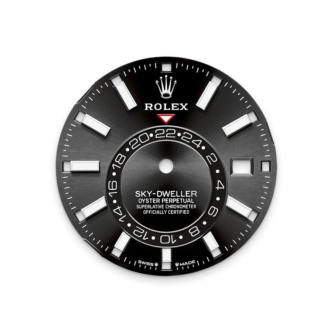 Rolex Sky-Dweller in Oystersteel and white gold with a Bright black dial, fluted bezel, and Oyster bracelet, m336934-0007 - AH Riise