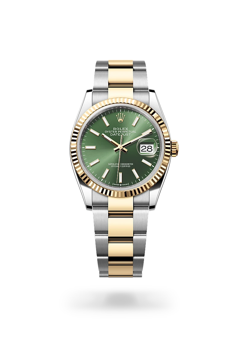 Rolex Datejust 36 in Oystersteel and yellow gold with Olive green dial, and Oyster bracelet - AH Riise Rolex Datejust 36 in Oystersteel and yellow gold with Olive green dial, and Oyster bracelet - AH Riise