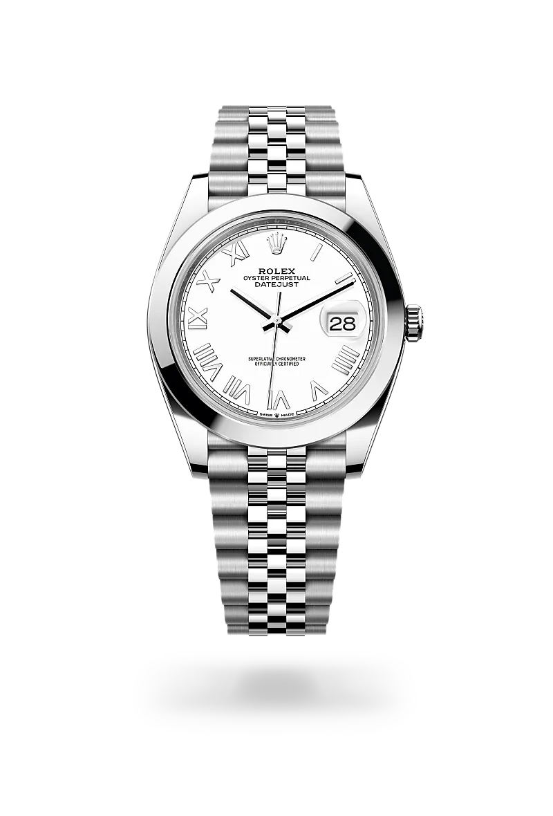 Rolex Datejust 41 in Oystersteel with a White dial, smooth bezel, and Jubilee bracelet - AH Riise Rolex Datejust 41 in Oystersteel with a White dial, smooth bezel, and Jubilee bracelet - AH Riise
