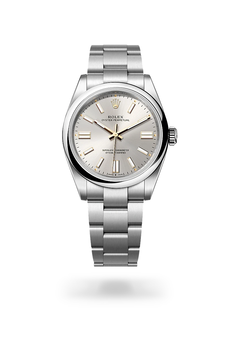 Rolex Oyster Perpetual 41 in Oystersteel with a silver dial, domed  bezel, and Oyster bracelet - AH Riise