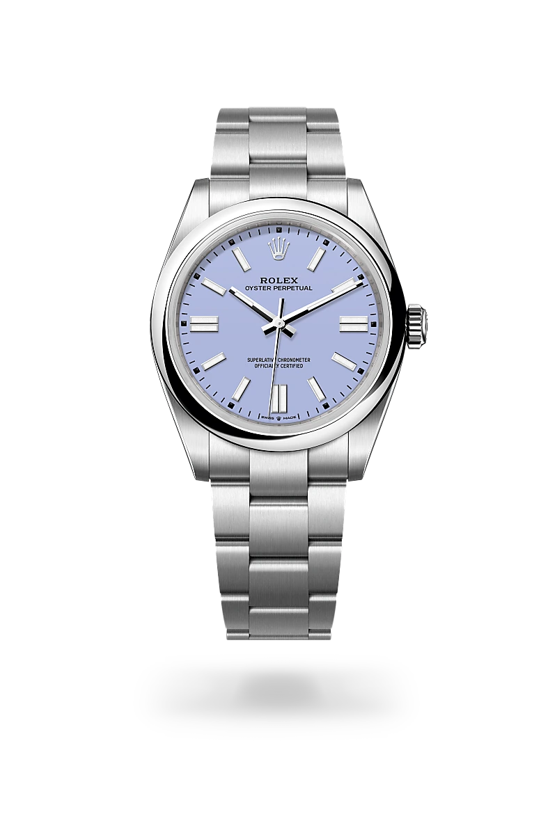 Rolex Oyster Perpetual 41 in Oystersteel with a Lavender dial, domed  bezel, and Oyster bracelet - AH Riise